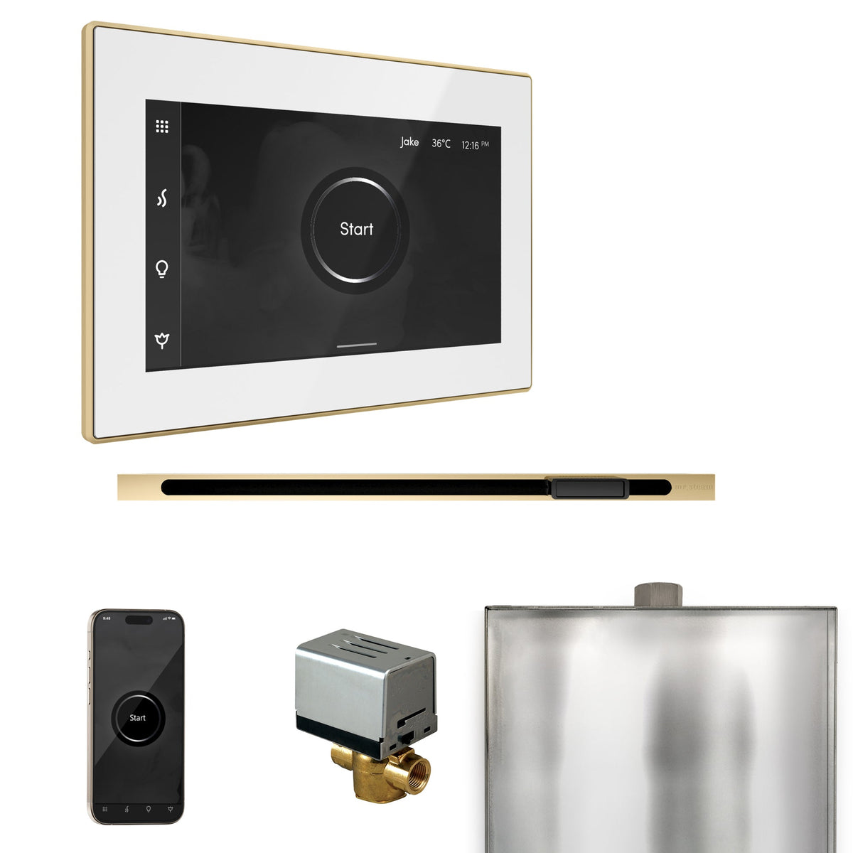 Mr. Steam XButler Linear Steam Shower Control Package – iSteamX Control, 16 in. Linear Steamhead, AutoFlush & Drip Pan for MS & Super Generators