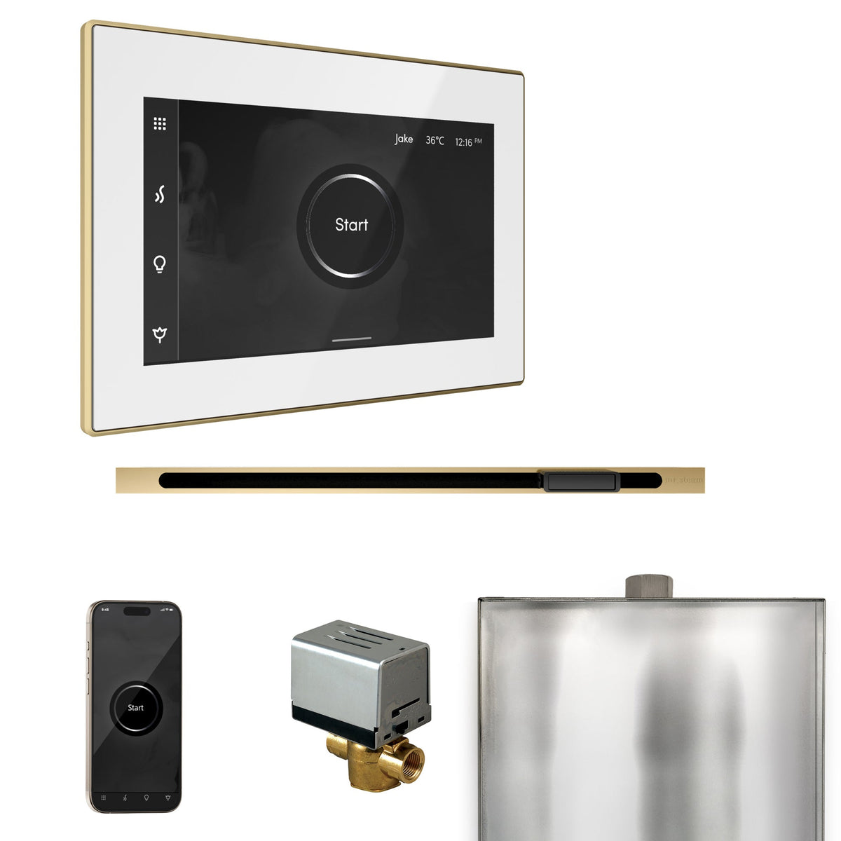 Mr. Steam XButler Linear Steam Shower Control Package – iSteamX Control, 16 in. Linear Steamhead, AutoFlush & Drip Pan for MS & Super Generators