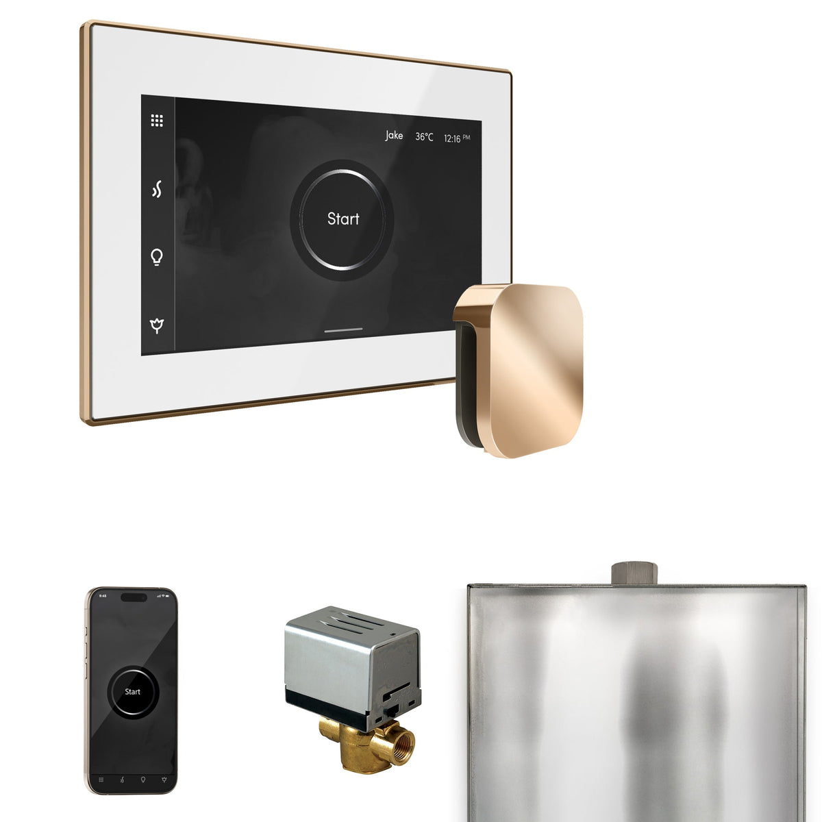 Mr. Steam XButler Steam Shower Control Package – iSteamX Control, Aroma Steamhead, AutoFlush & Drip Pan for MS & Super Generators
