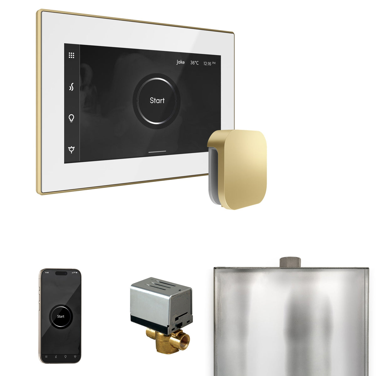 Mr. Steam XButler Steam Shower Control Package – iSteamX Control, Aroma Steamhead, AutoFlush & Drip Pan for MS & Super Generators