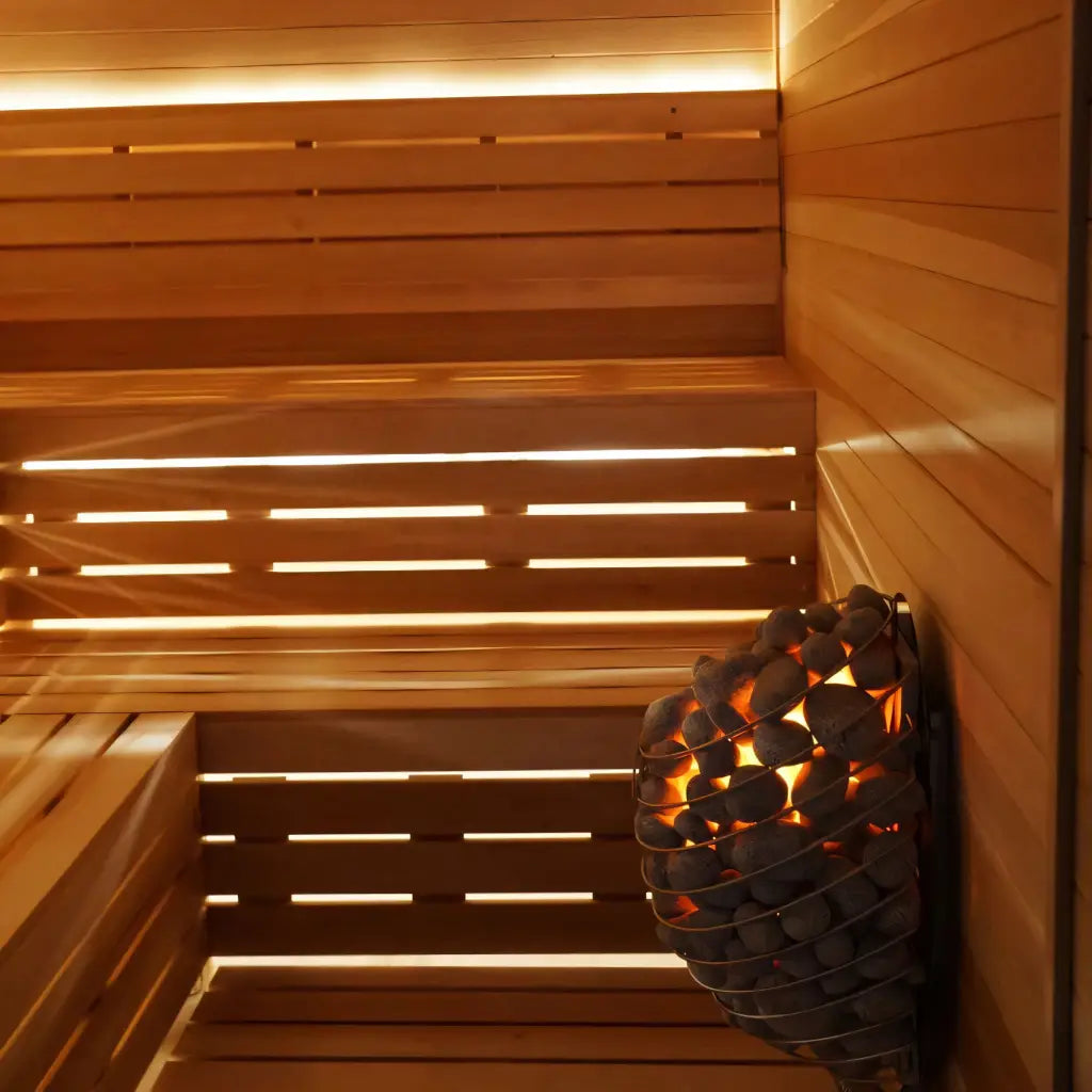 Custom Indoor Sauna Room - 7' x 10' x 8' - Finnish Sauna Builders
