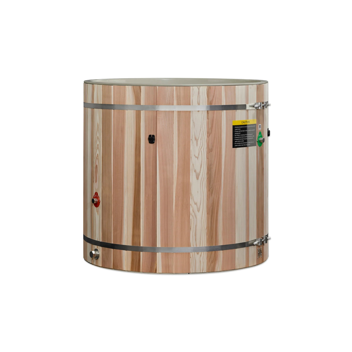 Dynamic Cold Therapy PVC Barrel Cold Plunge with Pacific Cedar Exterior | Luxury Ice Bath Recovery Tub | DCT-B-042-PLPC-34