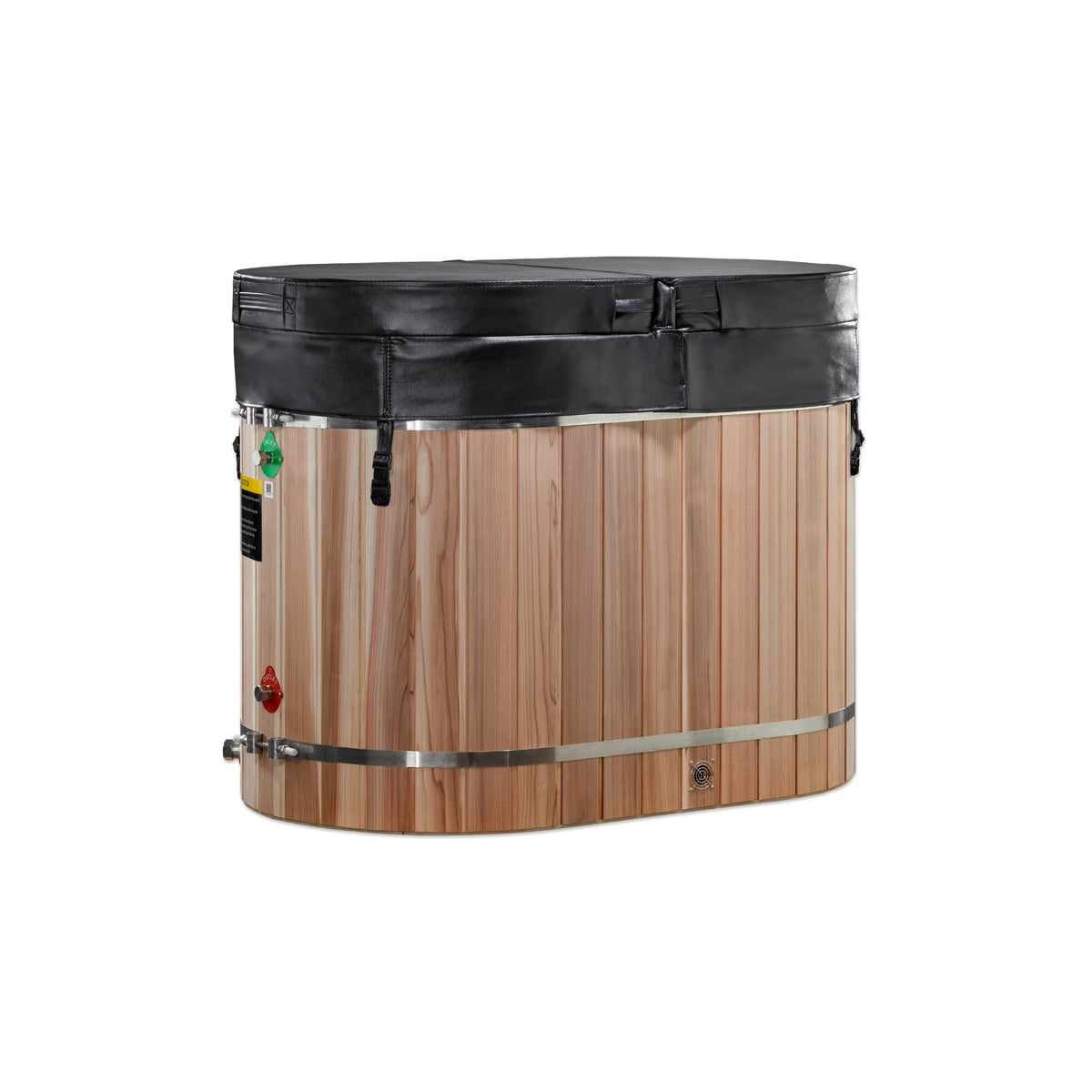 Dynamic Cold Therapy Oval Barrel Cold Plunge Tub, Pacific Cedar Exterior  - 3/4 IN-OUT without MotorDCT-BO-50-PLPC-34