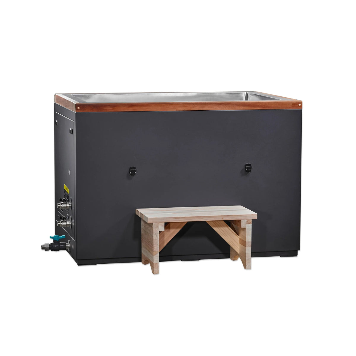 Dynamic Cold Therapy CUBOID XL Cold Plunge Tub, 304 Nano-Coated Stainless Steel Interior & Exterior with Pacific Cedar Trim, DCT-S-055-NS-34