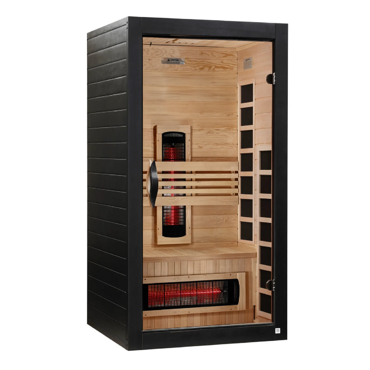 Dynamic Santorini 1-2 Person Full Spectrum Near Zero EMF Infrared Sauna, Canadian Hemlock, Espresso Stain, PureTech™, DYN-6009-03 FS