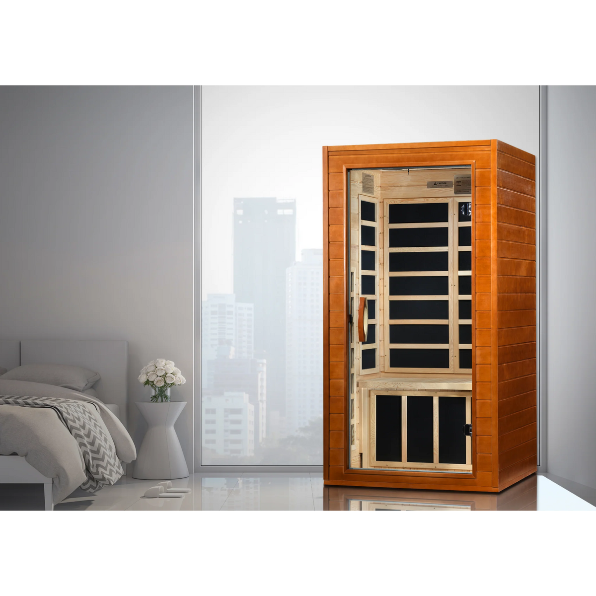 Dynamic Avila 1–2 Person Infrared Sauna, Low EMF FAR Infrared, Canadian Hemlock, Indoor, DYN-6103-01