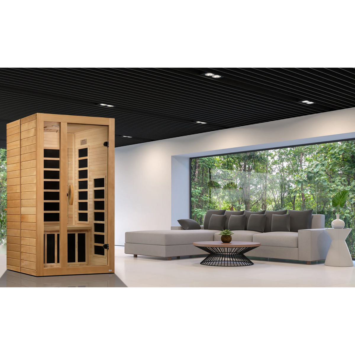 Dynamic Gracia 1–2 Person Infrared Sauna, Low EMF FAR Infrared, Canadian Hemlock, Indoor, DYN-6119-01
