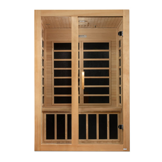 Dynamic Santiago 2 Person Infrared Sauna, Low EMF FAR Infrared, Indoor, Canadian Hemlock, DYN-6209-01