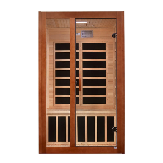 Dynamic Santiago Elite 2 Person Ultra Low EMF Infrared Sauna (3–5MG) with Chromotherapy, Bluetooth & Canadian Hemlock – DYN-6209-02 Elite