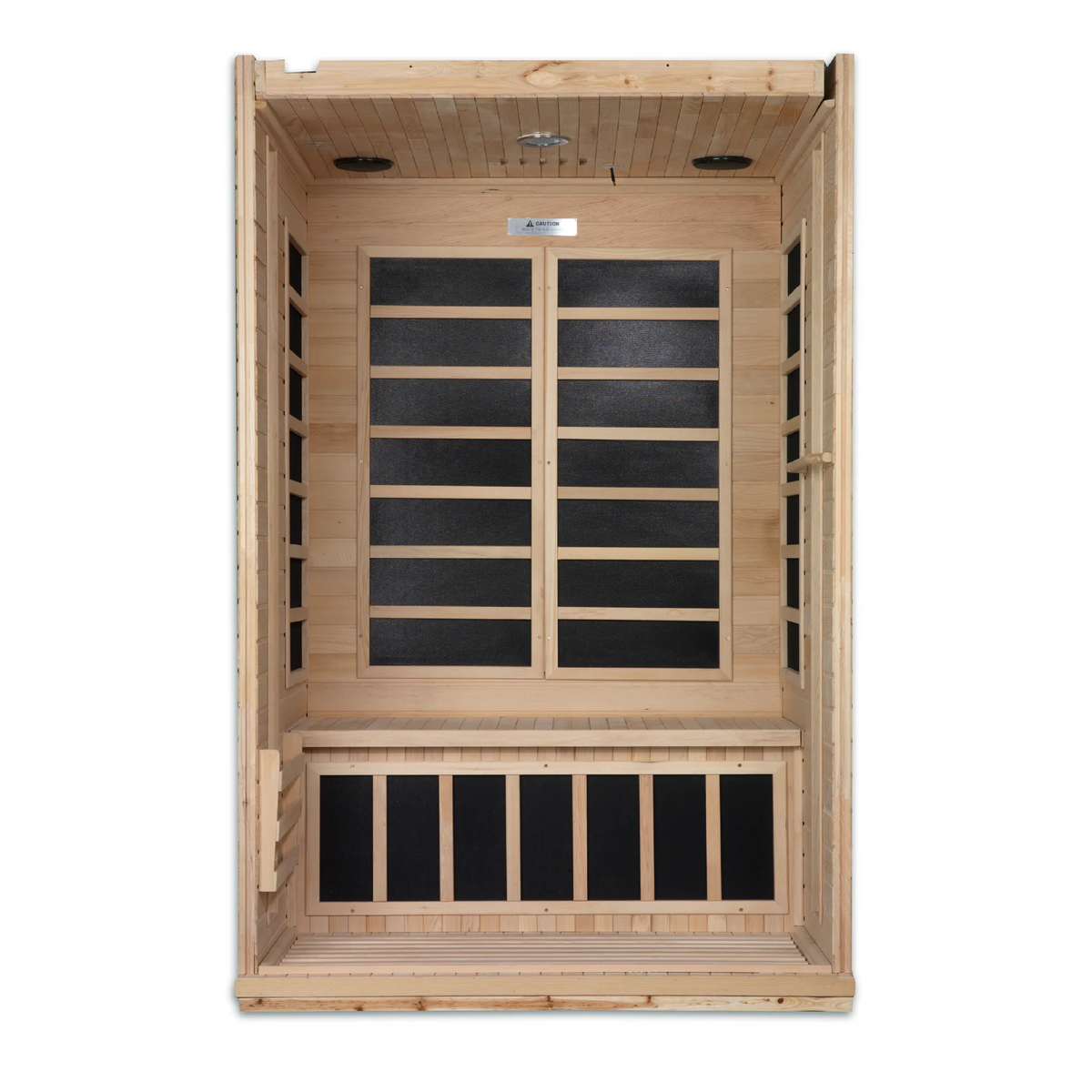 Dynamic Venice Elite 2 Person Ultra Low EMF Infrared Sauna (3–5MG) with Chromotherapy, Bluetooth & Honey Dark Canadian Hemlock – DYN-6210-01 Elite
