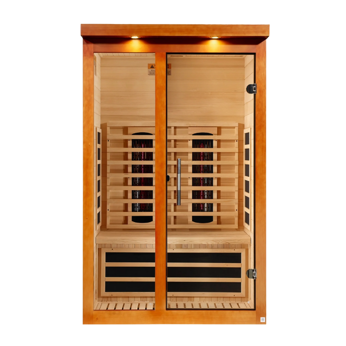 Dynamic Llumeneres 2 Person Full Spectrum Near Zero EMF FAR Infrared Sauna, Honey Dark Stain, Canadian Hemlock, DYN-6215-03 FS