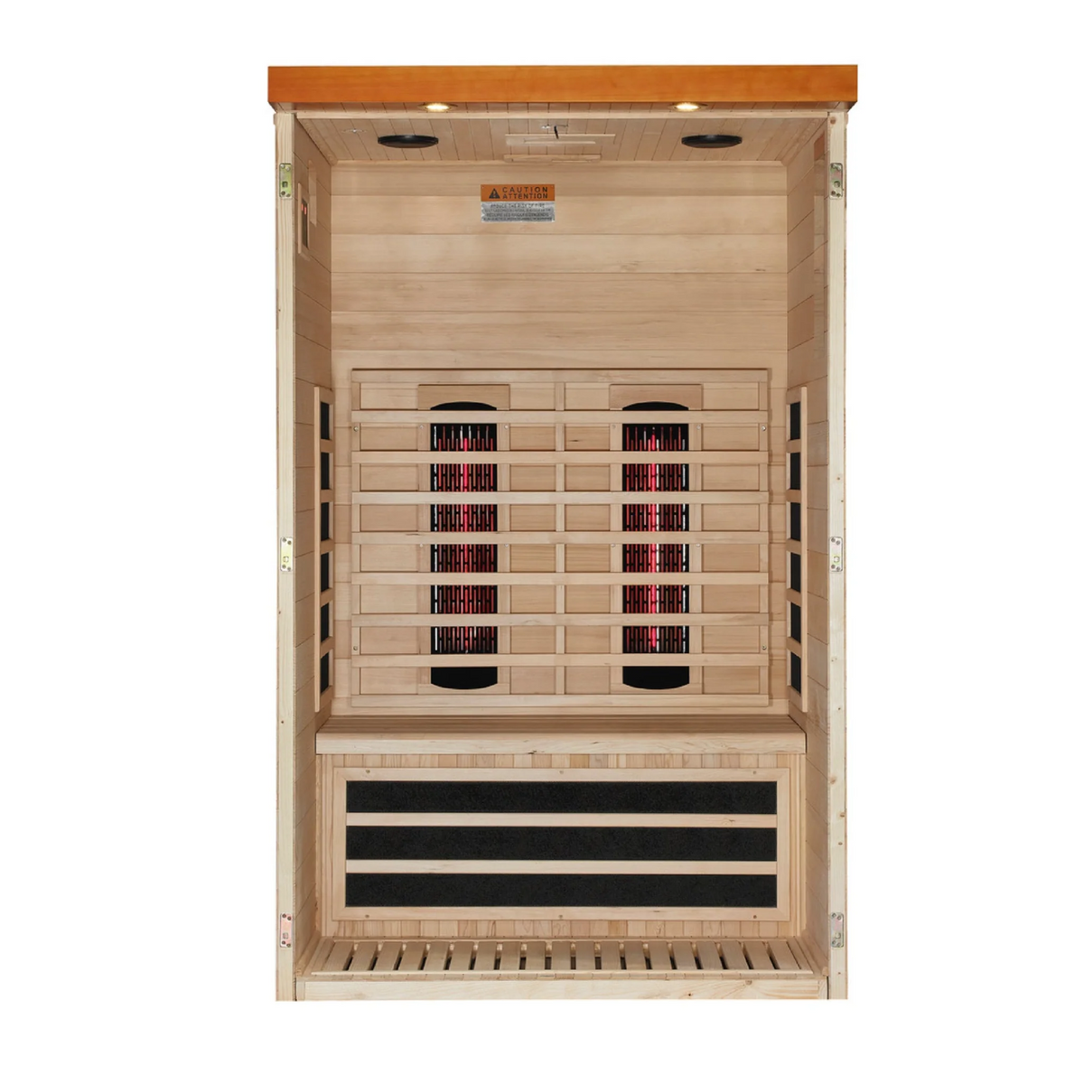 Dynamic Llumeneres 2 Person Full Spectrum Near Zero EMF FAR Infrared Sauna, Honey Dark Stain, Canadian Hemlock, DYN-6215-03 FS