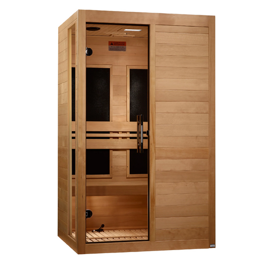Dynamic Lucca 2 Person Infrared Sauna, Low EMF FAR Infrared, Indoor, Canadian Hemlock, 2026 Model, DYN-6215-05
