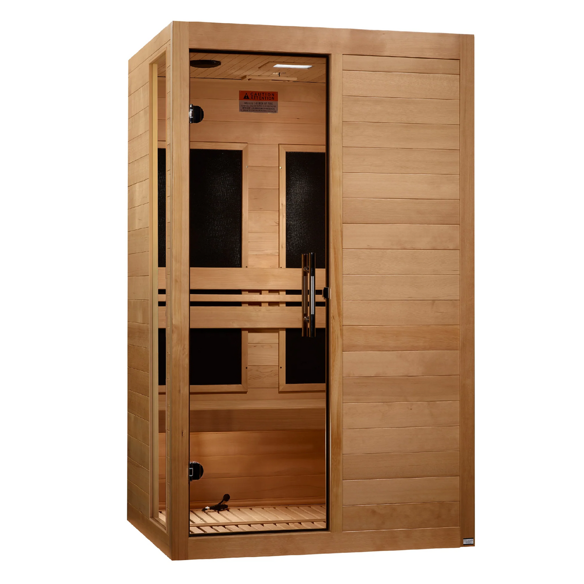 Dynamic Lucca Elite 2 Person Ultra Low EMF Infrared Sauna (3–5MG) with Chromotherapy, Bluetooth & Canadian Hemlock – DYN-6215-05 Elite