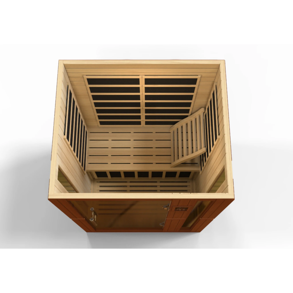 Dynamic Vittoria Elite 2 Person Ultra Low EMF Infrared Sauna (3–5MG) with Bronze Glass, Chromotherapy & Bluetooth – Canadian Hemlock – DYN-6220-01 Elite