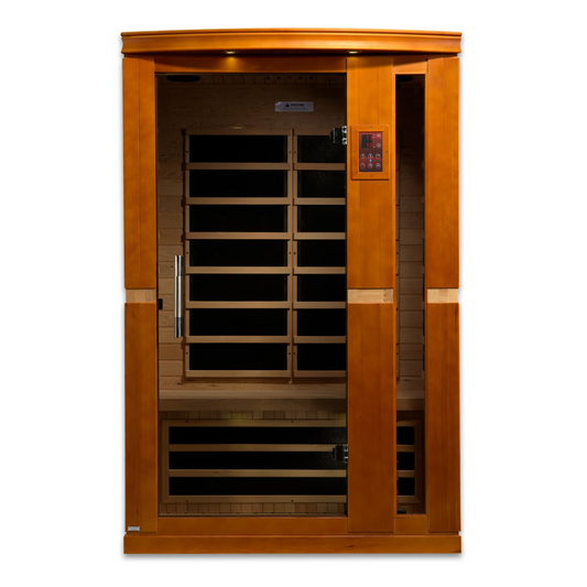 Dynamic Vittoria Elite 2 Person Ultra Low EMF Infrared Sauna (3–5MG) with Bronze Glass, Chromotherapy & Bluetooth – Canadian Hemlock – DYN-6220-01 Elite