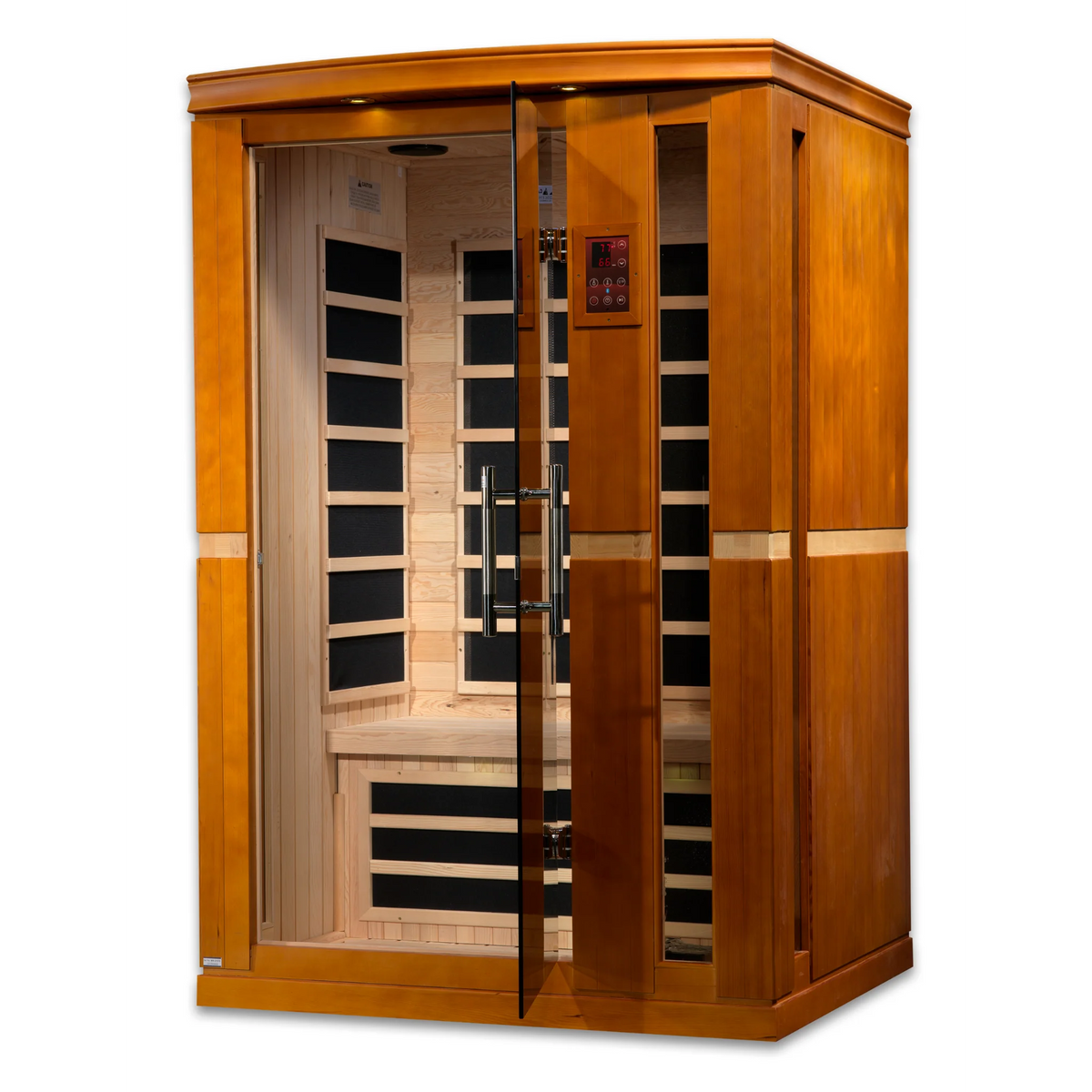Dynamic Vittoria Elite 2 Person Ultra Low EMF Infrared Sauna (3–5MG) with Bronze Glass, Chromotherapy & Bluetooth – Canadian Hemlock – DYN-6220-01 Elite