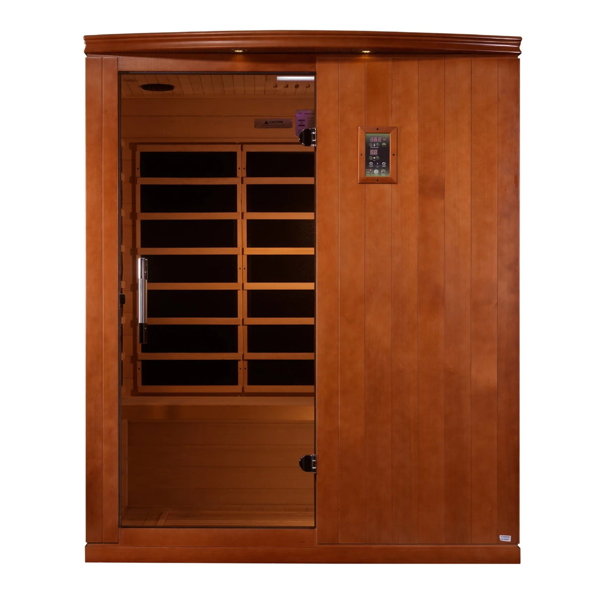 Dynamic Madrid Elite 3 Person Ultra Low EMF Infrared Sauna (3–5MG) with Chromotherapy, Bluetooth & Canadian Hemlock – DYN-6310-04 Elite