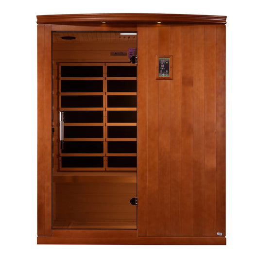 Dynamic Madrid Elite 3 Person Ultra Low EMF Infrared Sauna (3–5MG) with Chromotherapy, Bluetooth & Canadian Hemlock – DYN-6310-04 Elite
