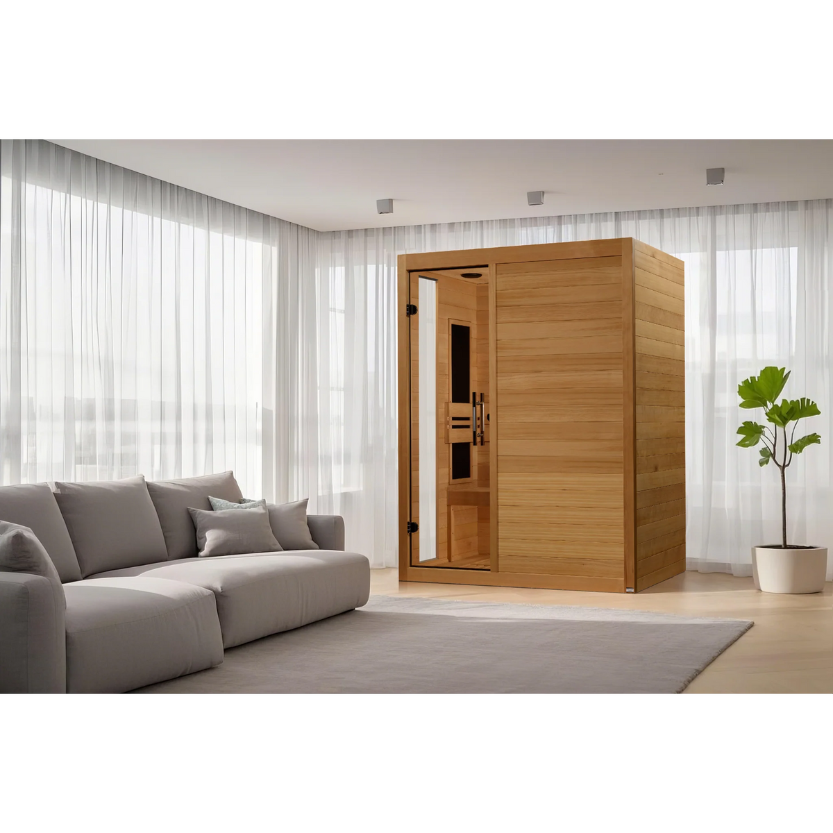 Dynamic Saunas Ultra LEMF (DYN-6315-05 Elite) Dynamic Toscana Elite 3 Person Ultra Low EMF Infrared Sauna (3–5MG) with Chromotherapy, Bluetooth & Canadian Hemlock – DYN-6315-05 Elite