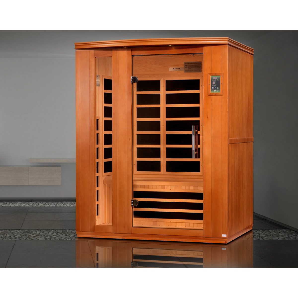 Dynamic Lugano 3 Person Infrared Sauna, Low EMF FAR Infrared, Indoor Canadian Hemlock, DYN-6336-02