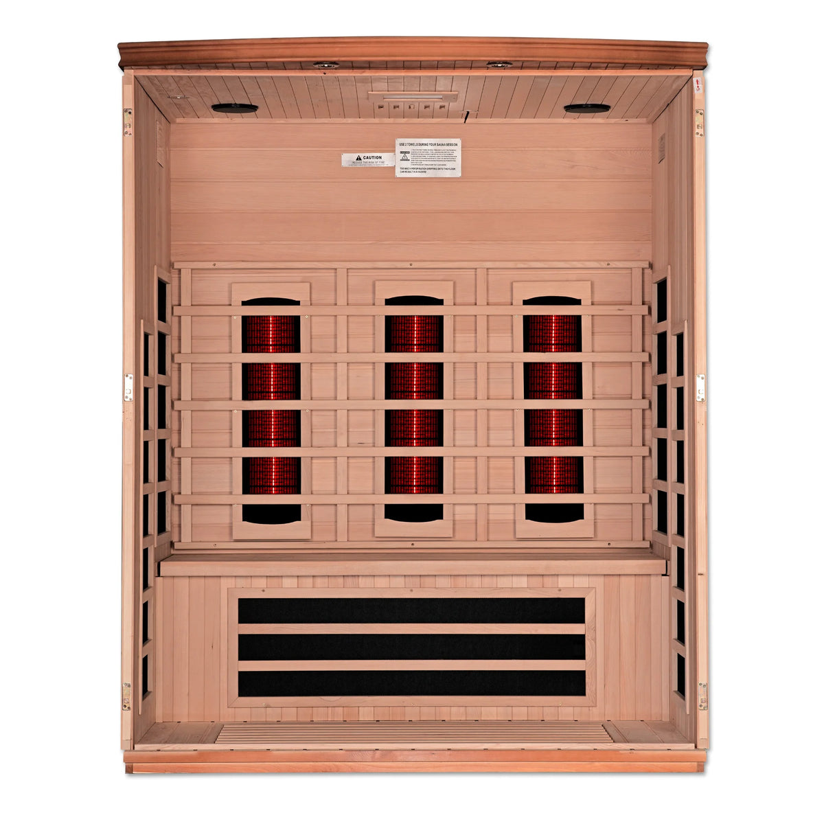 Dynamic Lugano 3 Person Full Spectrum Near Zero EMF Infrared Sauna (Under 3MG) with Near IR, Chromotherapy & Bluetooth – DYN-6336-03 FS