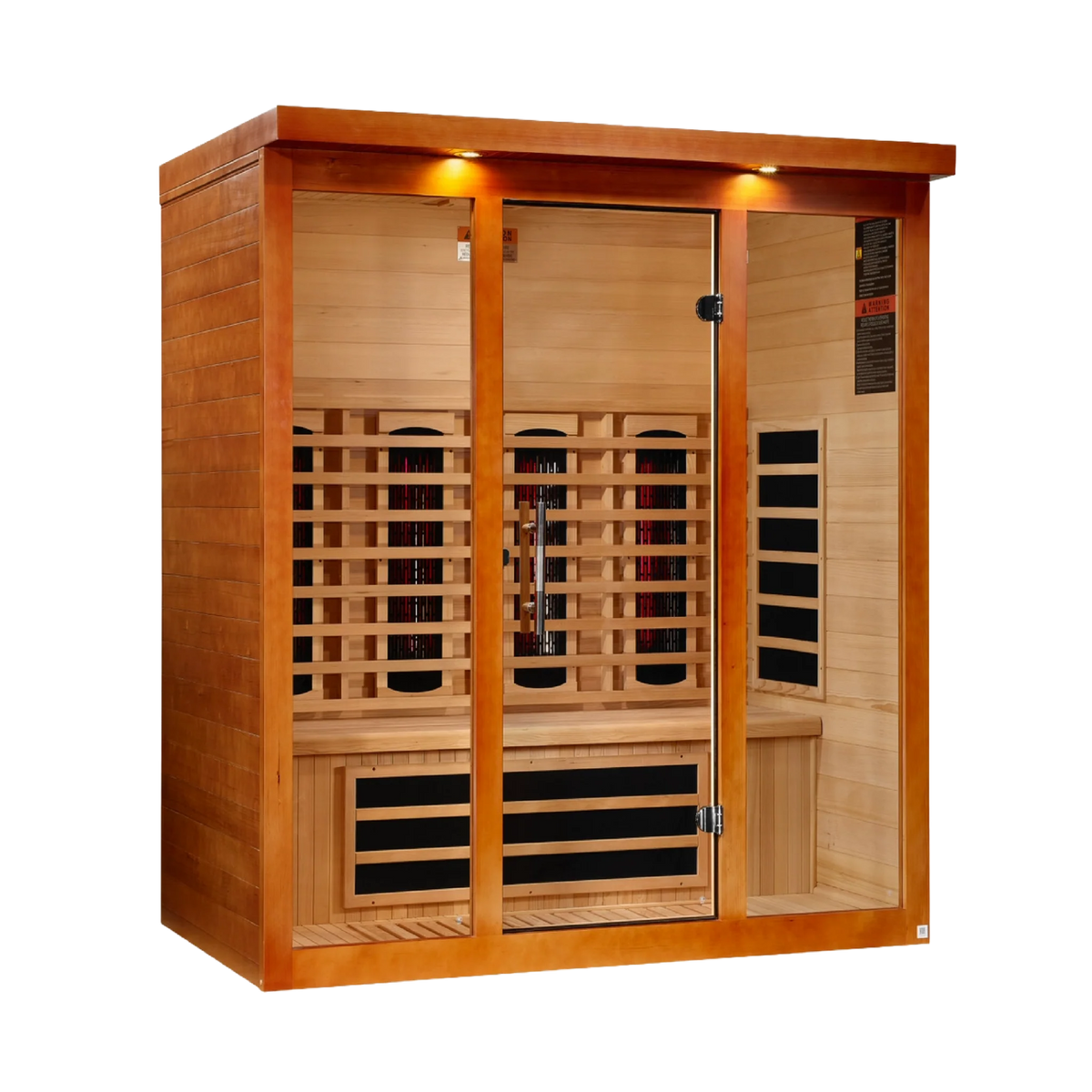 Dynamic Vila Grande 4-Person Full Spectrum Near Zero EMF Infrared Sauna, Canadian Hemlock, Honey Dark Stain, PureTech™, DYN-6415-03 FS