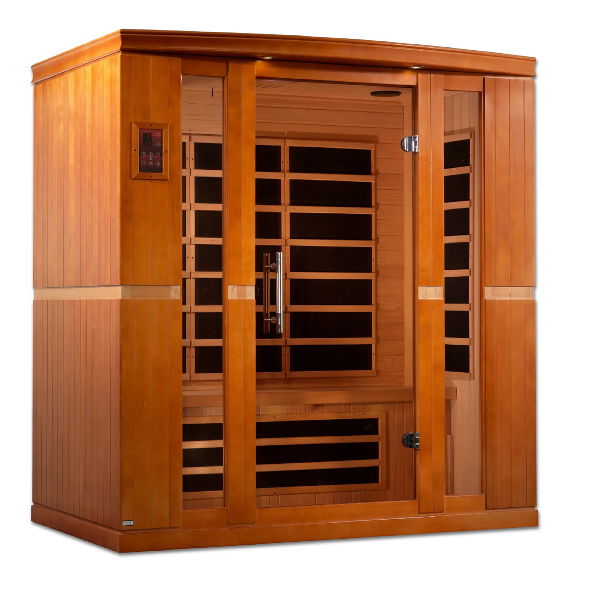 Dynamic Bergamo 4 Person Infrared Sauna, Low EMF FAR Infrared, Indoor Canadian Hemlock, DYN-6440-01