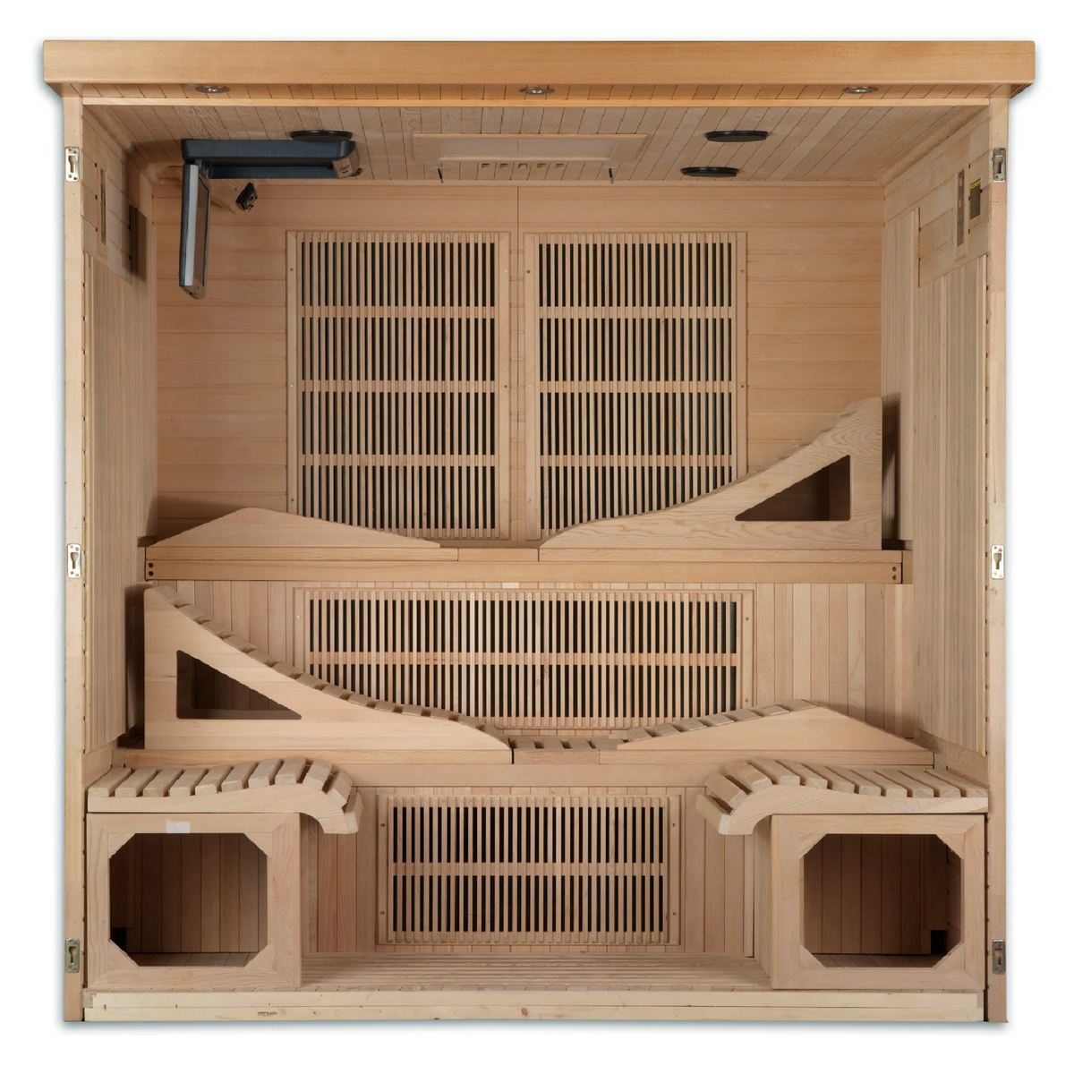 Dynamic Elite 6-Person Ultra Low EMF FAR Infrared Sauna, Canadian Hemlock, Bronze Tinted Glass, Red Light Therapy, DYN-6996-01 Elite
