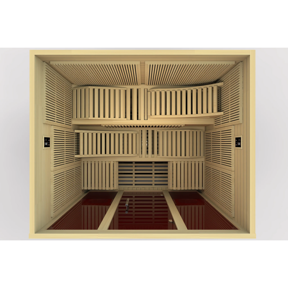 Dynamic Elite 6-Person Ultra Low EMF FAR Infrared Sauna, Canadian Hemlock, Bronze Tinted Glass, Red Light Therapy, DYN-6996-01 Elite