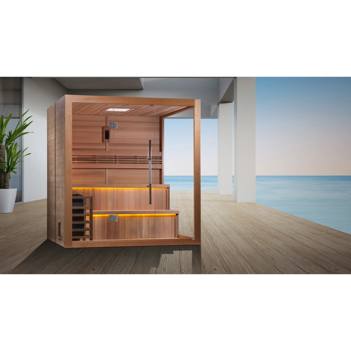 Golden Designs Kuusamo Edition 6 Person Traditional Sauna | Canadian Red Cedar Interior | SKU: GDI-7206-01