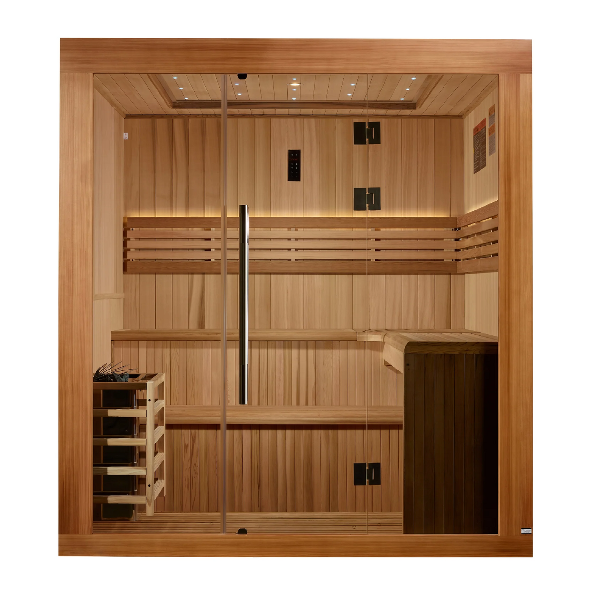 Golden Designs Oslo Edition 6 Person Traditional Sauna | Canadian Red Cedar Interior & Pacific Cedar Exterior