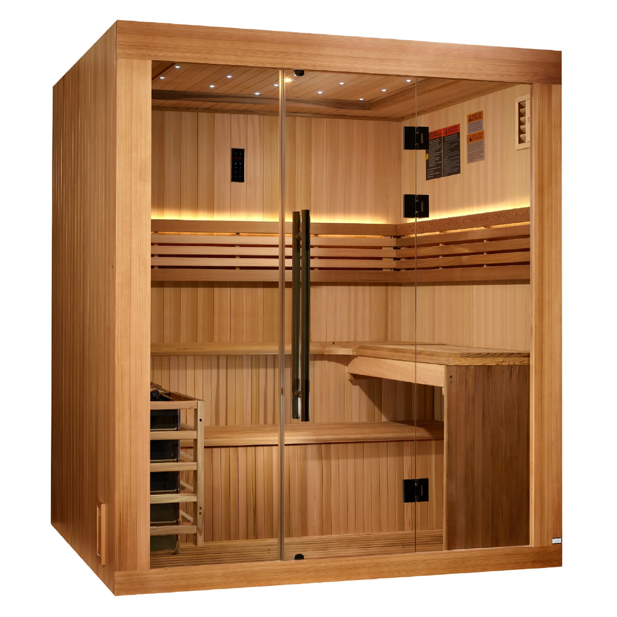 Golden Designs Oslo Edition 6 Person Traditional Sauna | Canadian Red Cedar Interior & Pacific Cedar Exterior