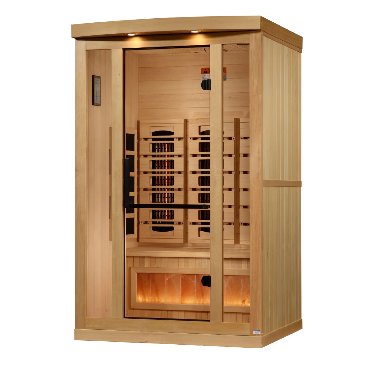 Golden Designs 2 Person Full Spectrum Infrared Sauna, PureTech™ Near Zero EMF, Himalayan Salt Bar, Canadian Hemlock, Indoor, GDI-8020-03