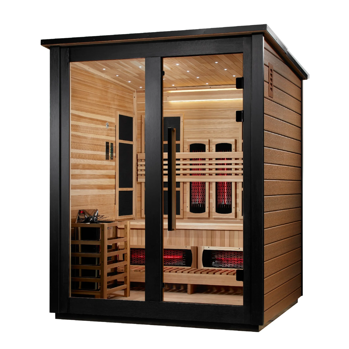 Golden Designs Loviisa 3-Person Outdoor Hybrid Sauna - 2 Tone Finish GDI-8523-03