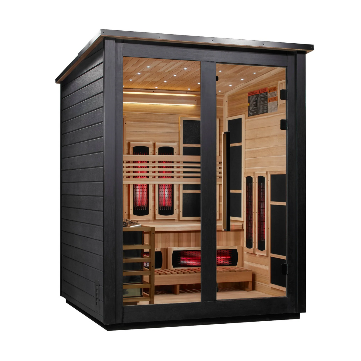 Golden Designs Loviisa 3-Person Outdoor Hybrid Sauna - Black Finish GDI-8523-04
