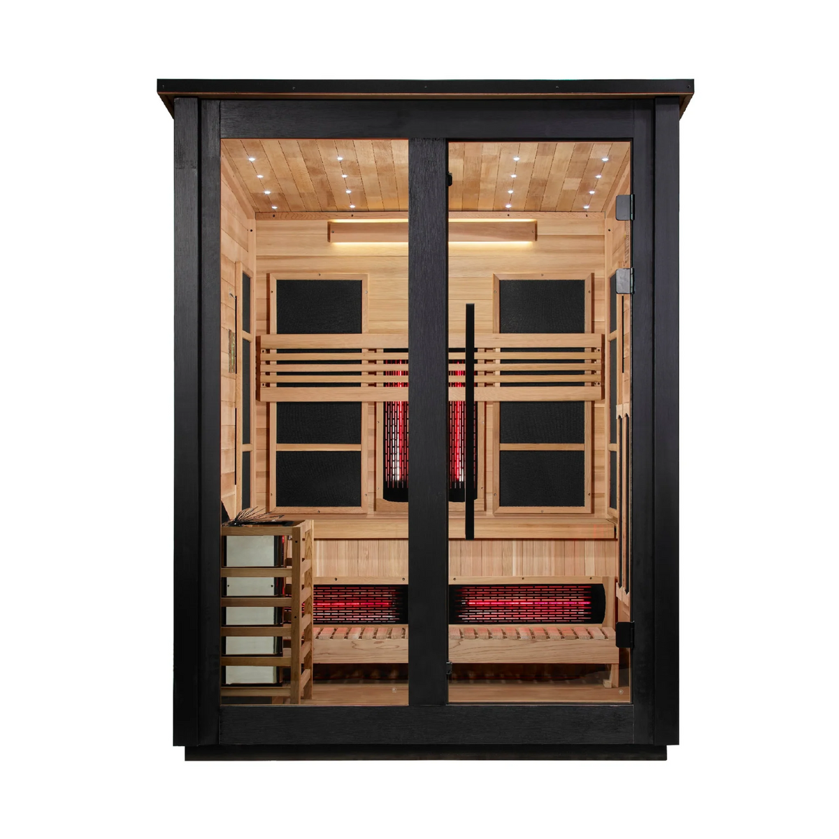Golden Designs Loviisa 3-Person Outdoor Hybrid Sauna - Black Finish GDI-8523-04