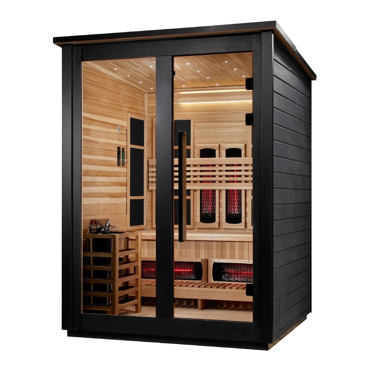 Golden Designs Loviisa 3-Person Outdoor Hybrid Sauna - Black Finish GDI-8523-04