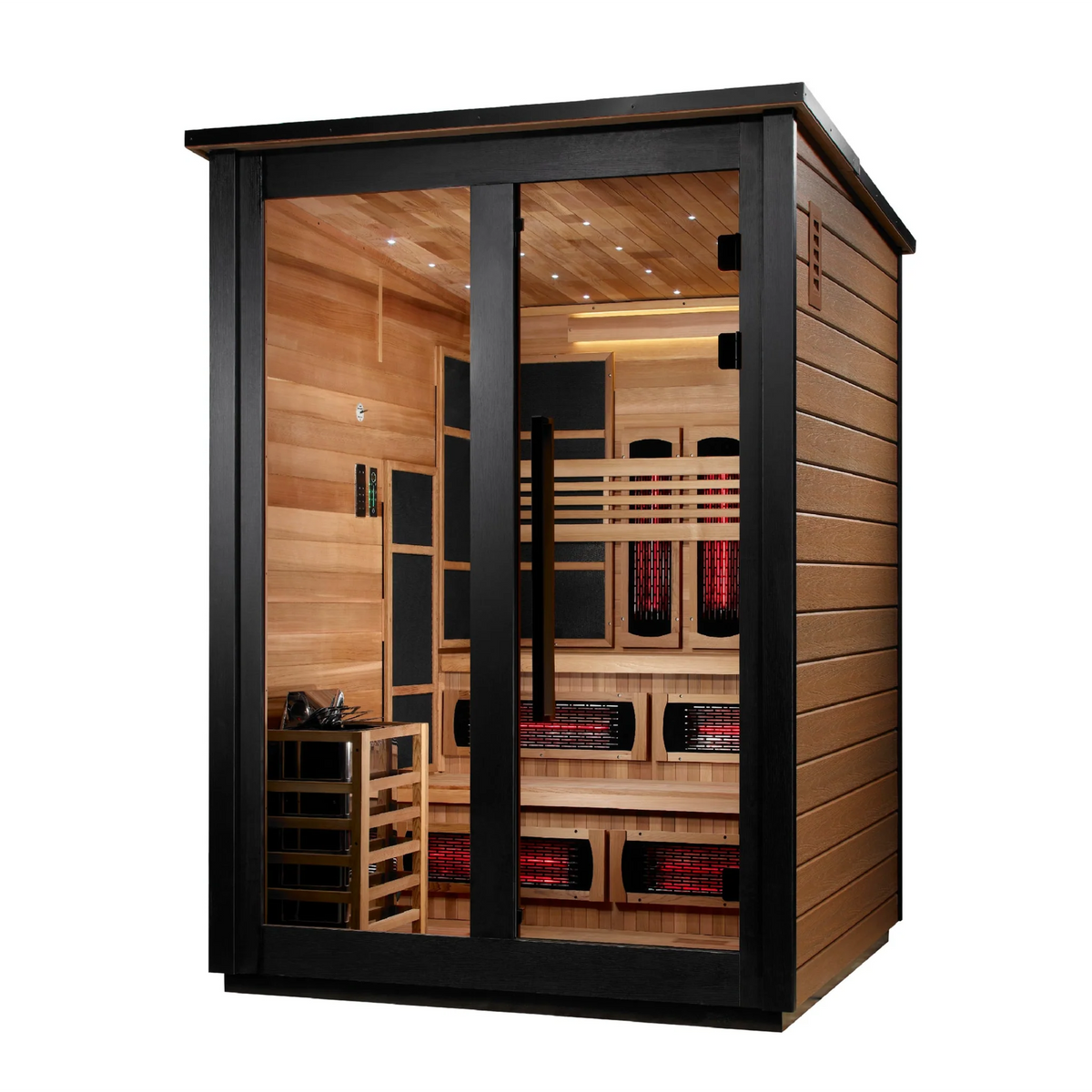 Golden Designs Kaskinen 6-Person Outdoor Hybrid Sauna - 2 Tone Finish GDI-8526-03