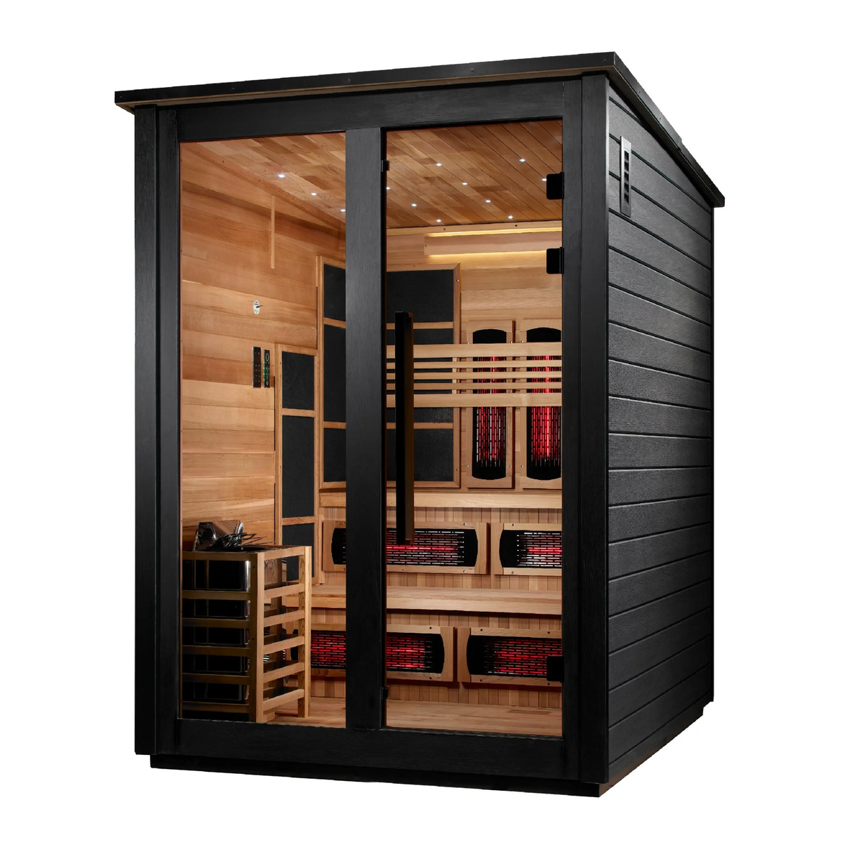 Golden Designs Kaskinen 6-Person Outdoor Hybrid Sauna - Black Finish GDI-8526-04