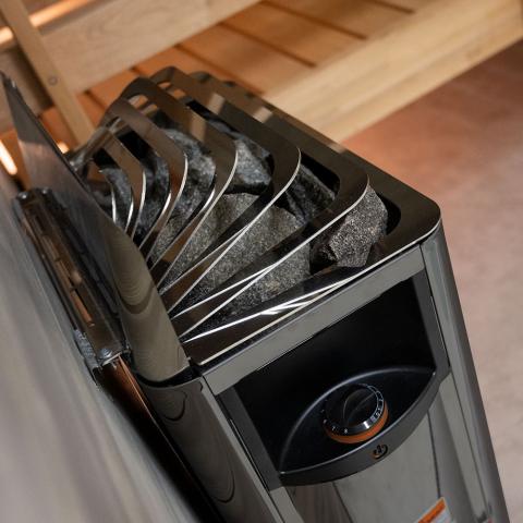 Harvia SW60 HSW6U1BUL The Wall Series 6kW Black Stainless Steel Sauna Heater, 240V 1PH, UL Listed