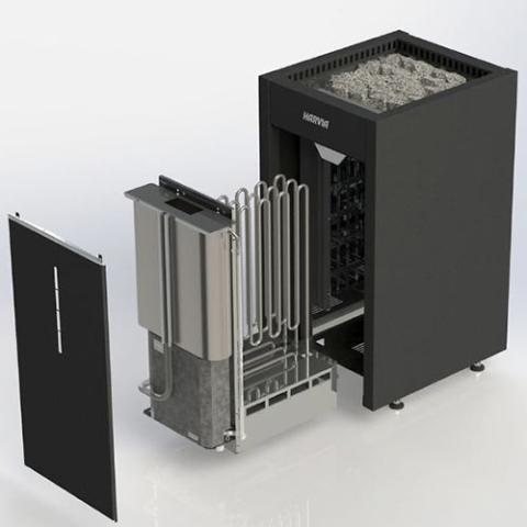 Harvia HL90SA HL9U1SAUL Virta Combi Series 9kW Black Sauna Heater, 240V 1PH, UL Listed