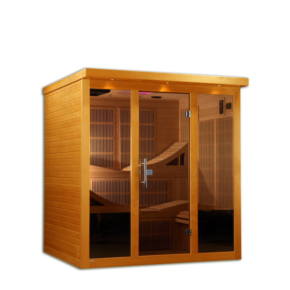 Dynamic Elite 6-Person Ultra Low EMF FAR Infrared Sauna, Canadian Hemlock, Bronze Tinted Glass, Red Light Therapy, DYN-6996-01 Elite