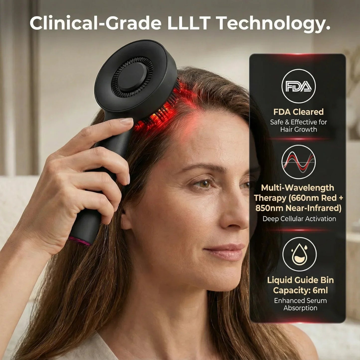 Nicebeam 3-in-1 Scalp Massager with Red Light Therapy for Hair Growth & Scalp Health