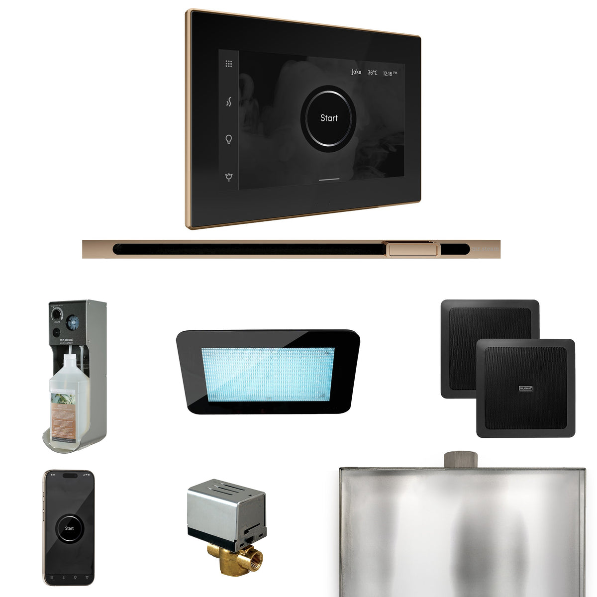 Mr. Steam XDream Linear Steam Shower Package – iSteamX, Linear Steamhead, AudioX, ChromaSteam, AromaSteam & AutoFlush for MS & Super Generators