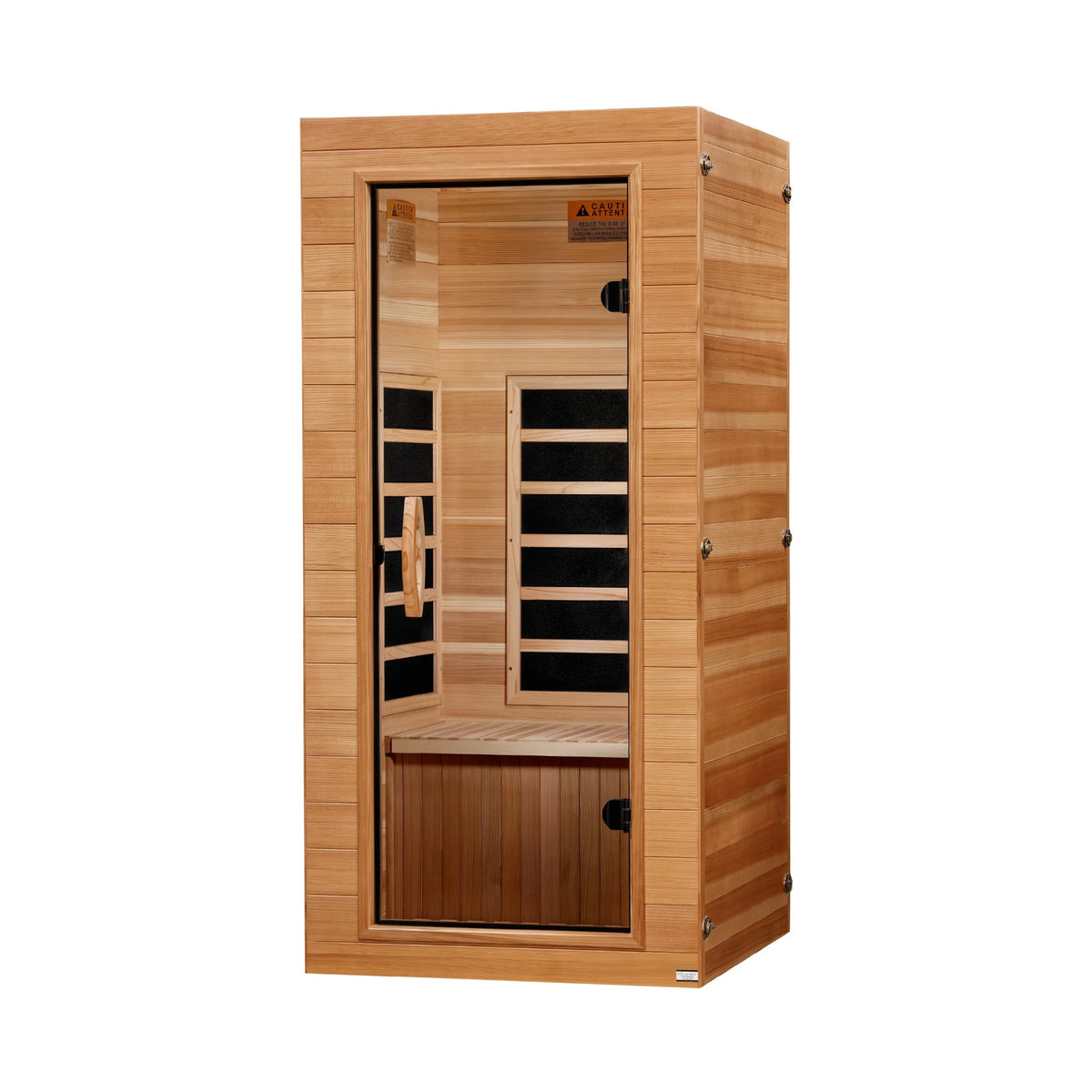 Dynamic Vero 1-Person Compact Ultra Low EMF FAR Infrared Sauna, Pacific Cedar, Honey Dark Stain, DYN-1201-01 Elite