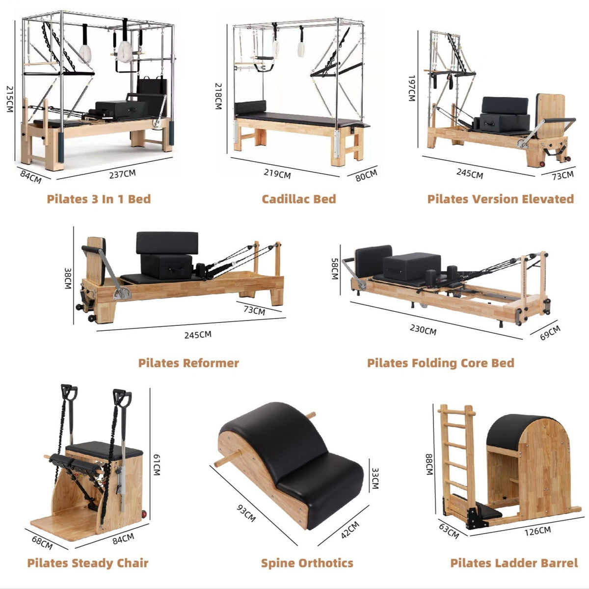 Folding Professional Solid Wood Pilates Reformer
