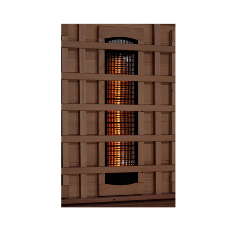 Golden Designs 3-Person Full Spectrum PureTech™ Near Zero EMF FAR Infrared Sauna with Himalayan Salt Bar & Canadian Hemlock