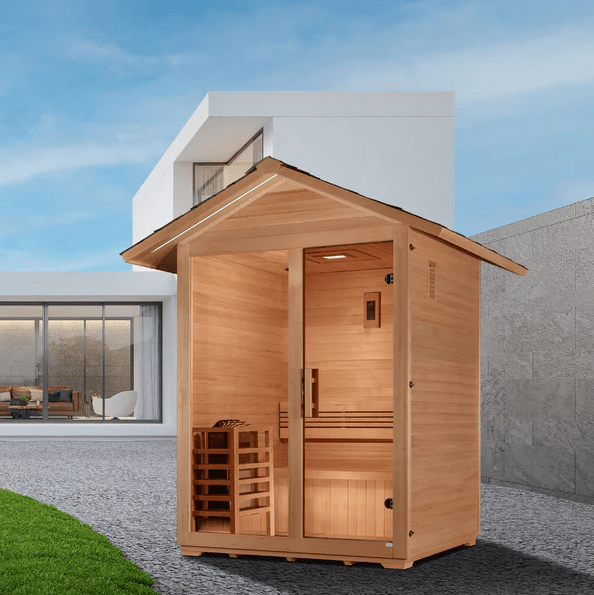 Golden Designs "Arlberg" 3 Person Traditional Outdoor Sauna - Canadian Hemlock