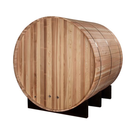 Golden Designs Arosa 4-Person Outdoor Barrel Steam Sauna in Pacific Cedar Wood